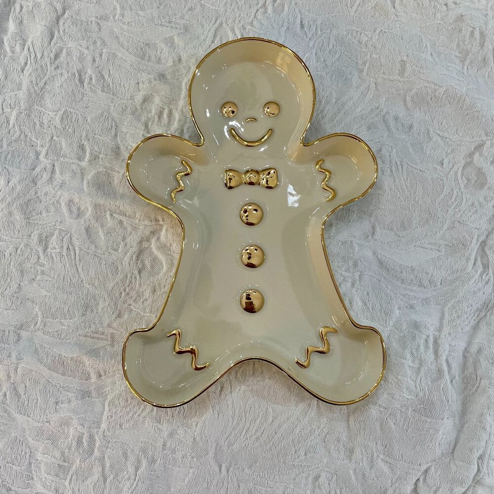 Vtg. Lenox "American by Design" Christmas Gingerbread Man Candy Dish New in Box